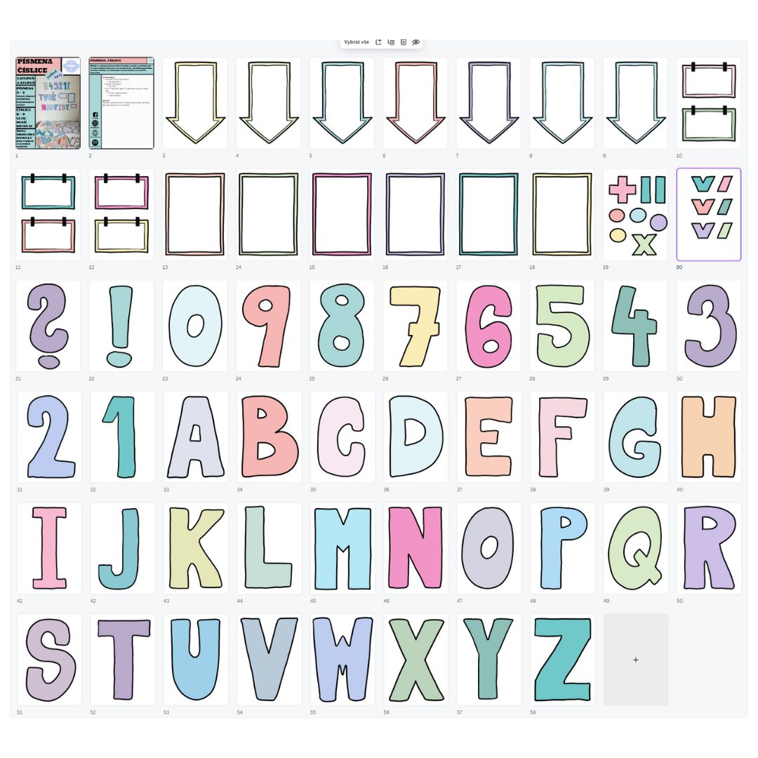 PÍSMENA A ČÍSLICE - pastelové barvy - Obrázek 6